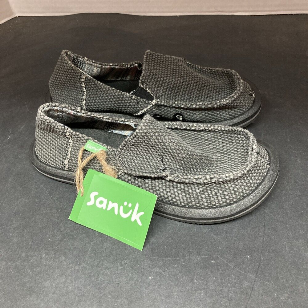 Sanuk Unisex Boys Girls Size 13 Vagabond Loafer Youth Grey